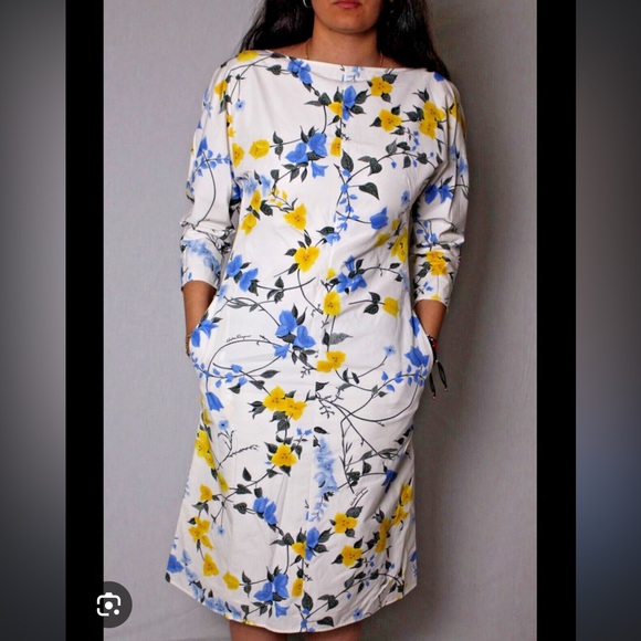 Salvatore Ferragamo Floral Runway Printed Boat Neck MIDI Dress 2017 38 8 - Picture 5 of 5